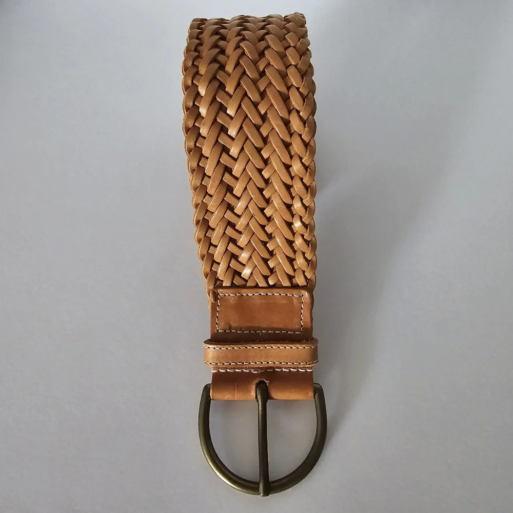Hand Plaited Hide Leather Belt Made in England Size S